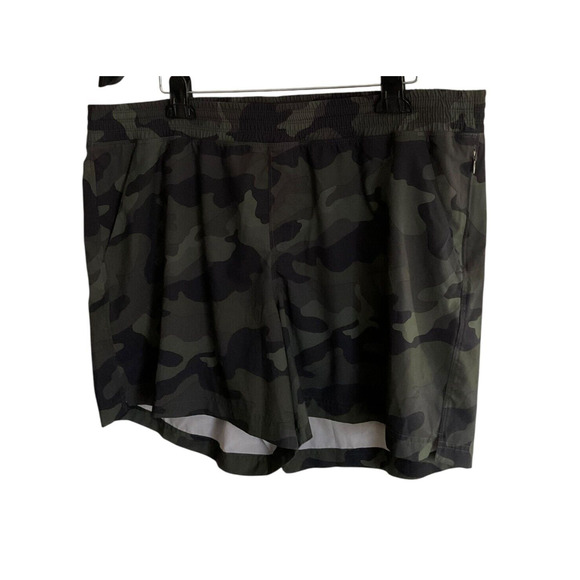 Camo StretchTech Men's XL Quick Dry Shorts Zipper Pockets Activewear Running Jog - Picture 1 of 11